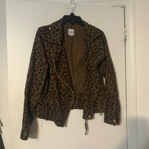 ⭐️Leopard Motorcycle Style Jacket S
